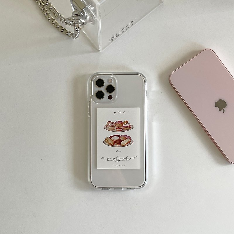 复古手绘蛋糕 iPhone 透明防摔保护壳14系列  APEEL STUDIO - 手机壳/手机套 - 压克力 透明
