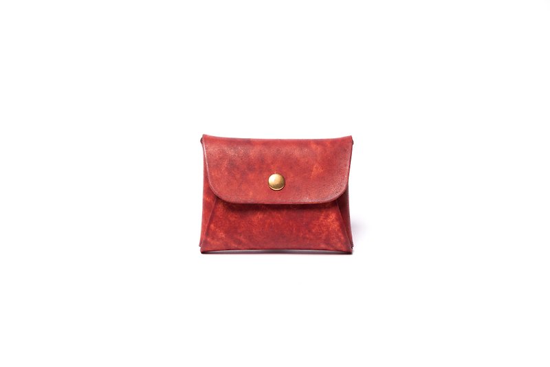 Shika 夕卡革物 - 經典零錢包(緋紅色) - 零钱包 - 真皮 红色