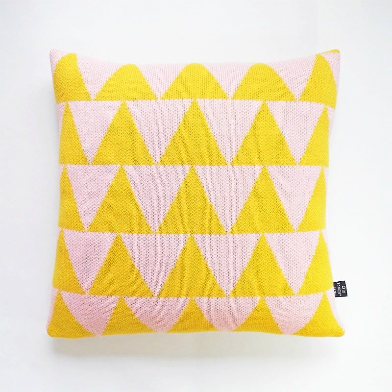 针织几何抱枕套 - 枕头/抱枕 - 聚酯纤维 黄色