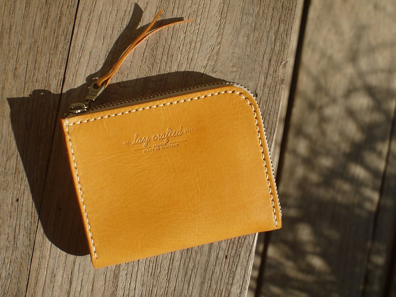 Zipper wallet (tan color) - 皮夹/钱包 - 真皮 咖啡色