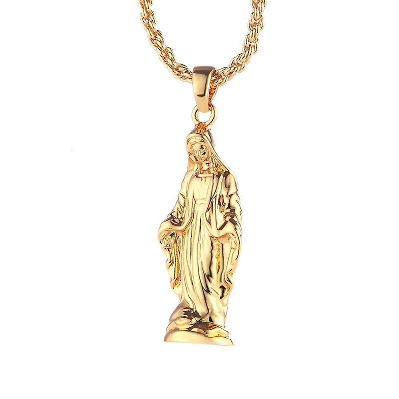 立体圣母项链 Stereoscopic Madonna Necklace - 项链 - 其他金属 金色