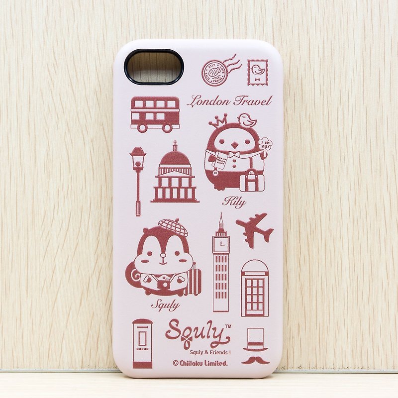 iPhone 7 PU仿皮革手提电话壳（英伦旅游） - G003SQE - 手机壳/手机套 - 真皮 粉红色