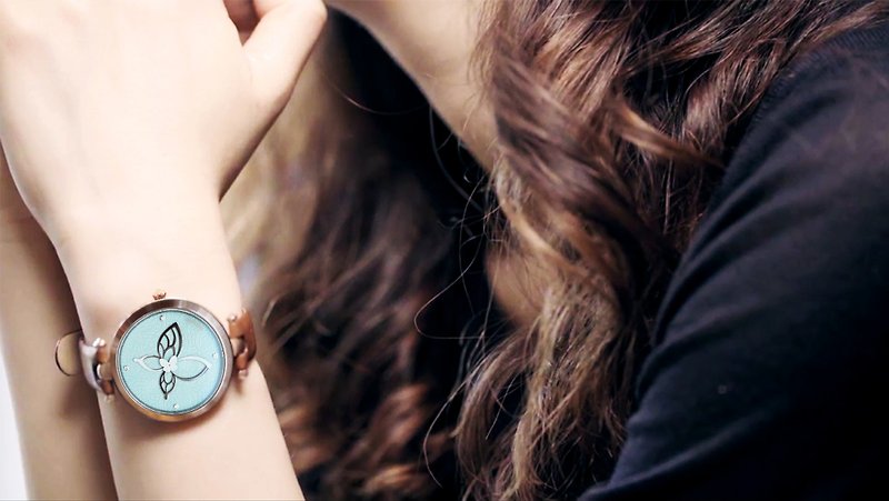 优雅 · 时光 - 蝴蝶腕表系列 - 缥缈青绚 - 女表 - 不锈钢 咖啡色