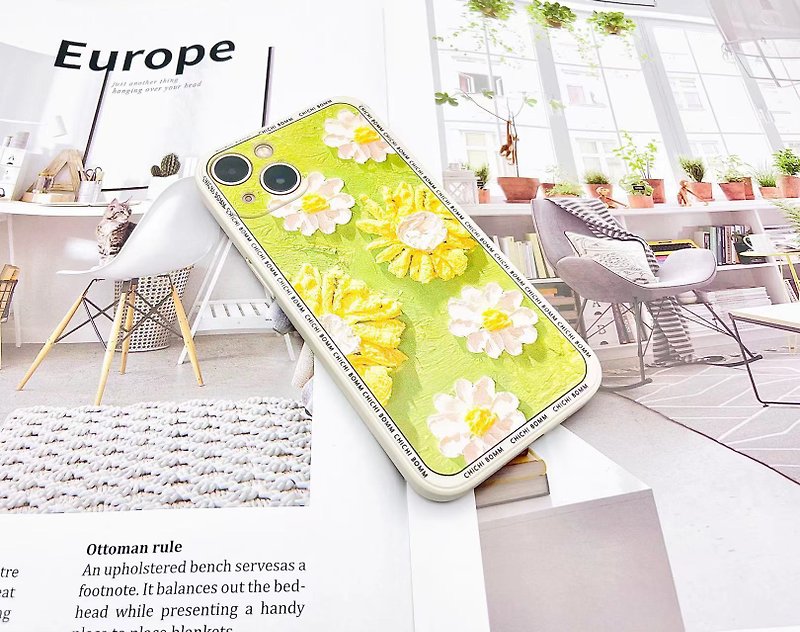 【买一送一】Apple手机壳 保护壳 iPhone 12 13 Pro 黄白雏菊 - 手机壳/手机套 - 硅胶 