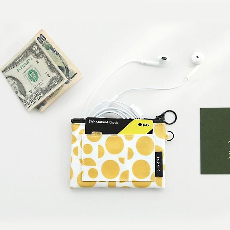 iconic 随身票卡证件零钱包-几何黄,ICO89124 - 证件套/卡套 - 棉．麻 黄色