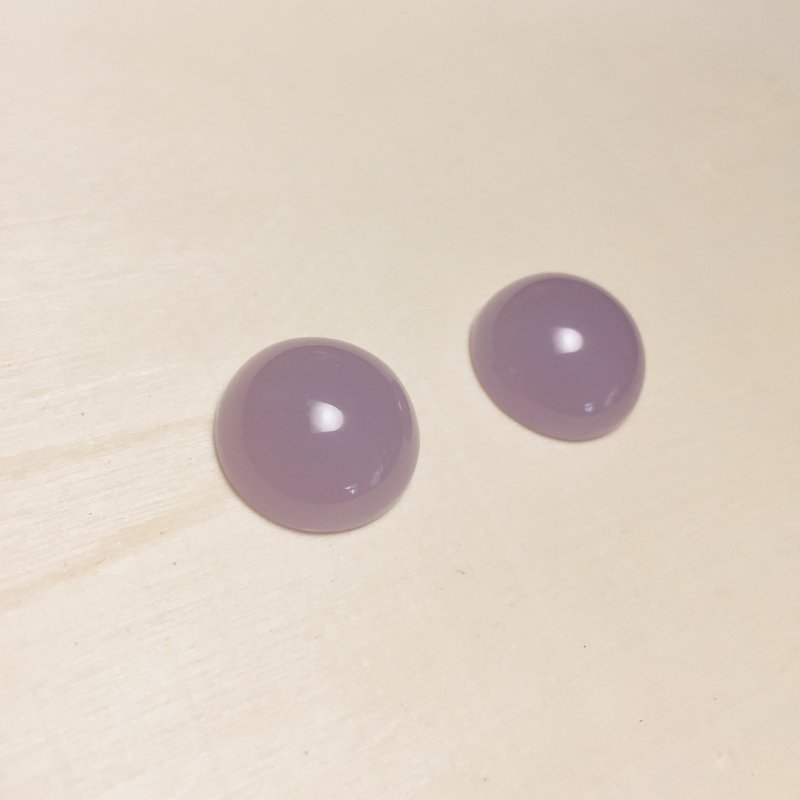 复古果冻芋紫耳环耳夹 - 耳环/耳夹 - 树脂 紫色