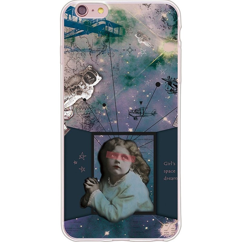 新创系列【女孩的太空梦】-199小姐-TPU手机保护壳 - 手机壳/手机套 - 硅胶 蓝色