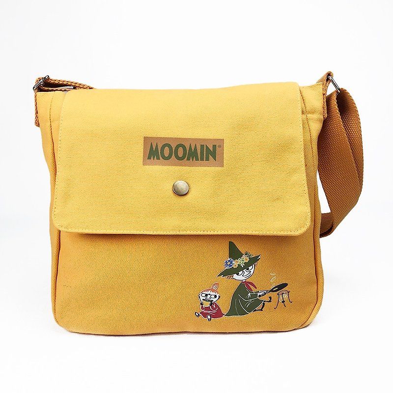 Moomin噜噜米授权-邮差包(橘),AE03 - 侧背包/斜挎包 - 棉．麻 绿色