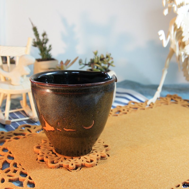 特色缩釉褐色茶叶末茶海,公道杯-容量约300ml - 茶具/茶杯 - 陶 咖啡色