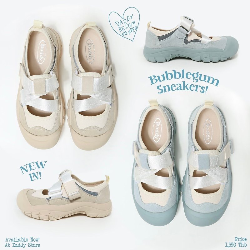 DADDY | Bubblegum Shoes，超可爱的奶油色和薄荷色运动鞋。 - 女款运动鞋/球鞋 - 其他材质 