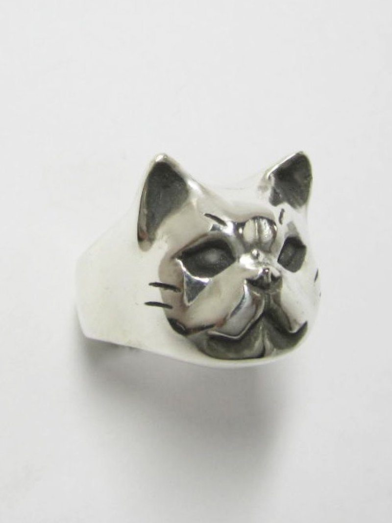 ブサカワ猫RING - 戒指 - 其他金属 银色