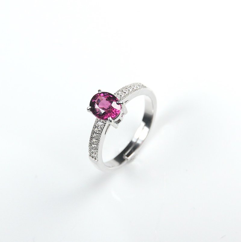 1.42克拉天然石榴石戒指 - 戒指 - 宝石 粉红色
