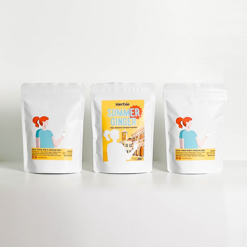 植物．花 果汁/蔬果汁 黄色 - Summer Ginger Set | Organic ginger powder 200 g x 3 packs