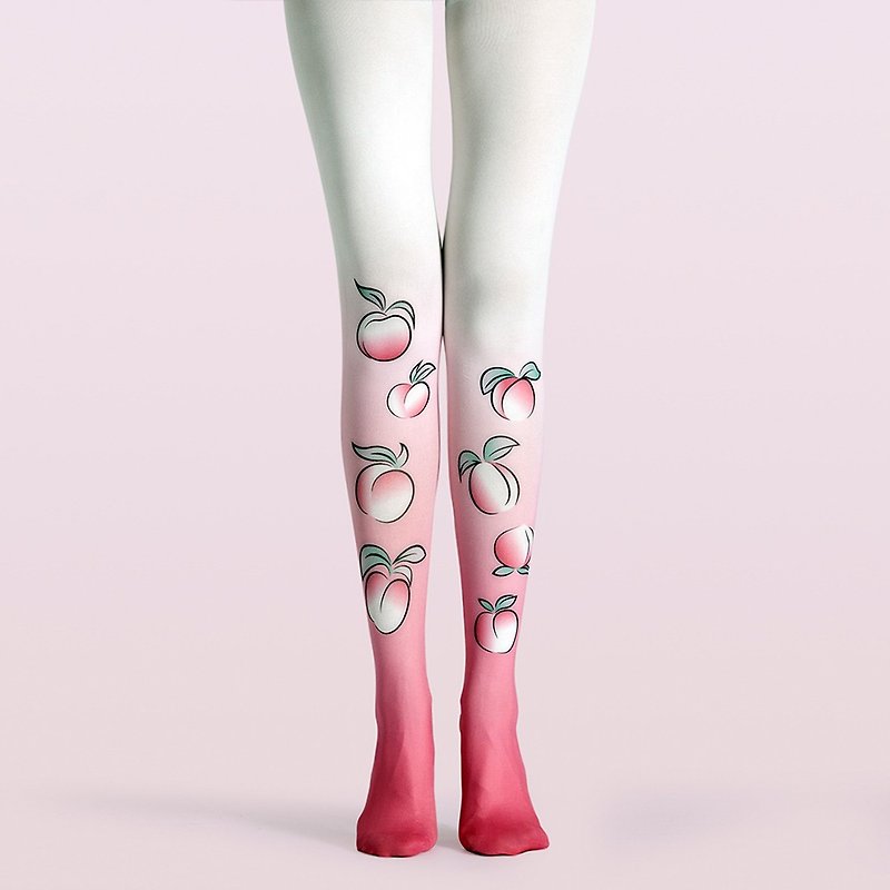 viken plan 设计师品牌 连裤袜 棉袜 创意丝袜 图案丝袜 蜜桃 - 袜子 - 棉．麻 