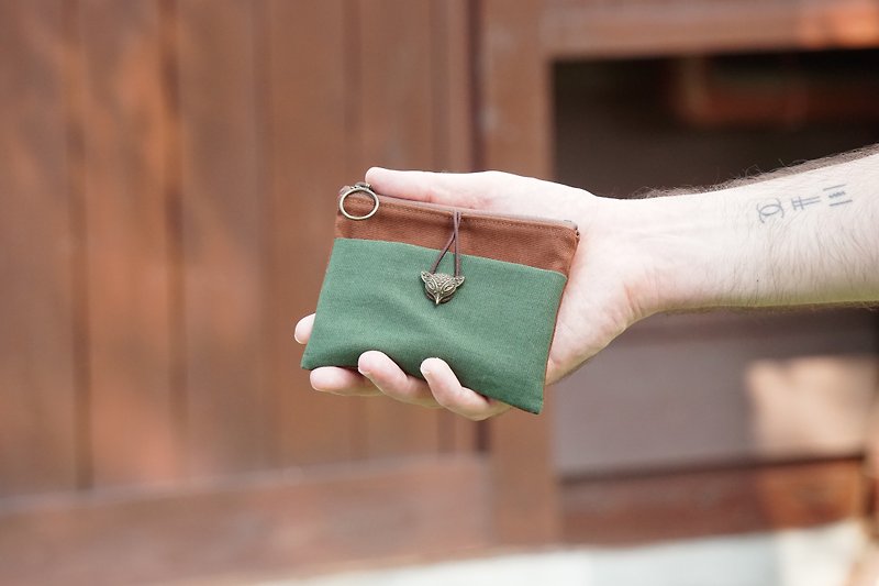 小钱包 男 - 圣诞绿 - 轻帆布 - 钱包 - 皮夹/钱包 - 棉．麻 绿色