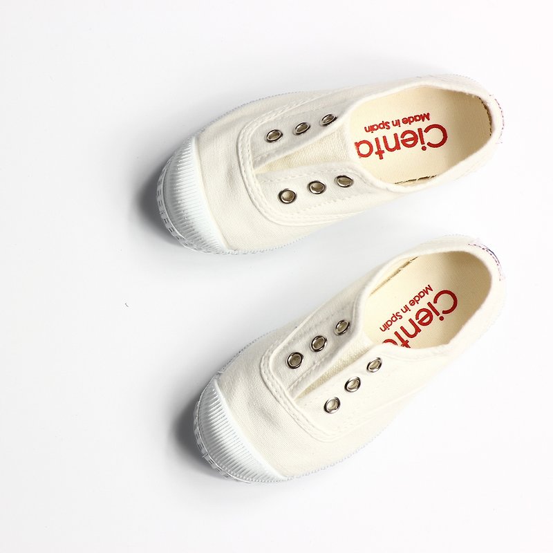 西班牙国民帆布鞋 CIENTA 大人尺寸 白色 香香鞋 70997 05 - 女款休闲鞋 - 棉．麻 白色