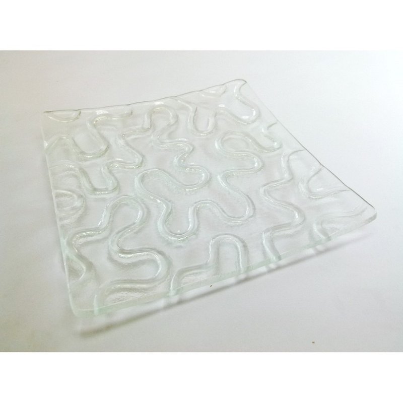 Icon曲线玻璃盘(40 x 40cm) - 75031 - 浅碟/小碟子 - 玻璃 白色