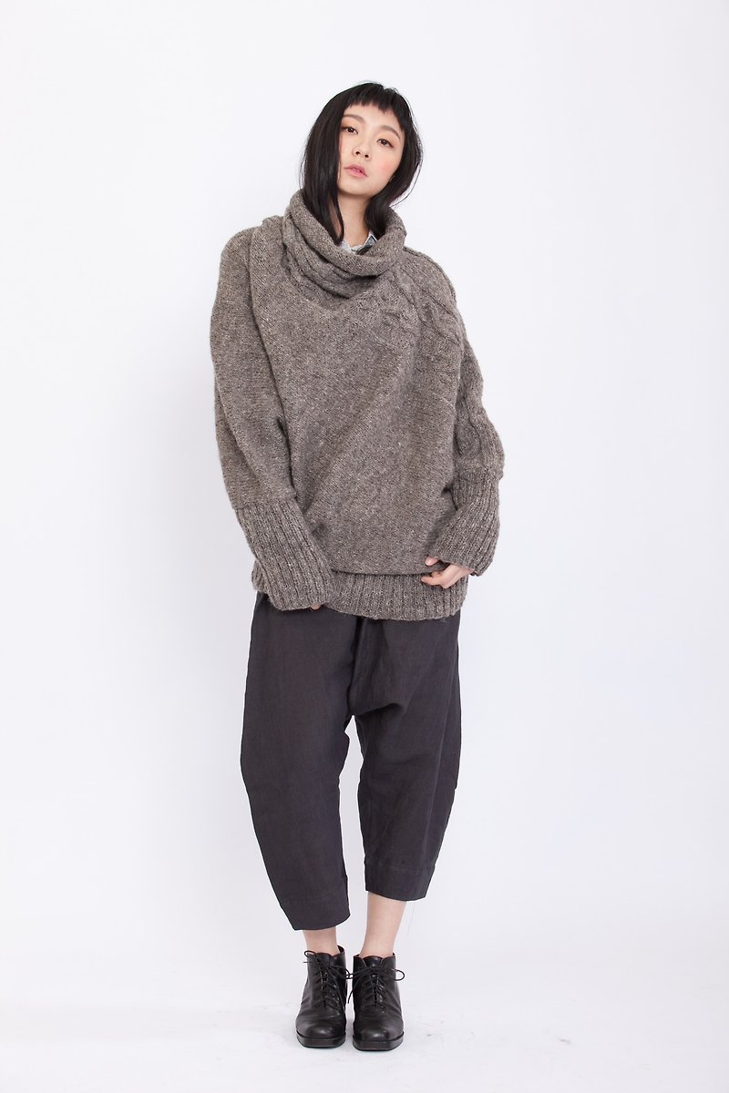 温暖冬日羊毛针织不规则上衣-公平贸易 - 女装针织衫/毛衣 - 羊毛 灰色
