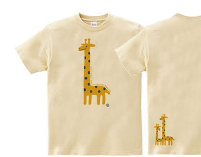 giraffe・キリン　WM-WL•S-XL　Tシャツ【受注生産品】 - 中性连帽卫衣/T 恤 - 棉．麻 卡其色