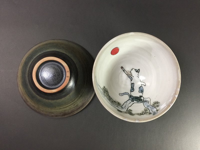 宋先生 【猫捉日】 - 花瓶/陶器 - 陶 白色