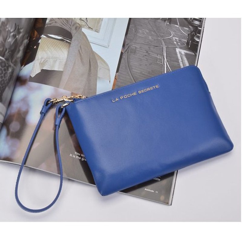 【FUGUE Origin】Ocean blue lightweight leather wallet   - 其他 - 真皮 蓝色
