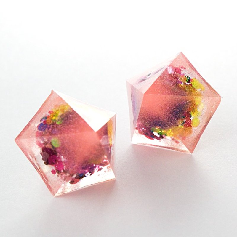 ペンタゴンドームピアス(YAY DAY) - 耳环/耳夹 - 其他材质 粉红色
