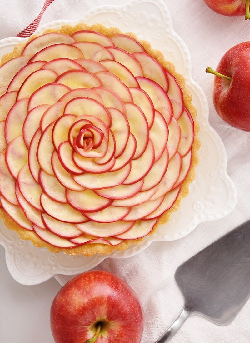 庆祝Celebrate - 7寸法式花园苹果塔~花果香气-糖烤苹果片 - 蛋糕/甜点 - 新鲜食材 橘色