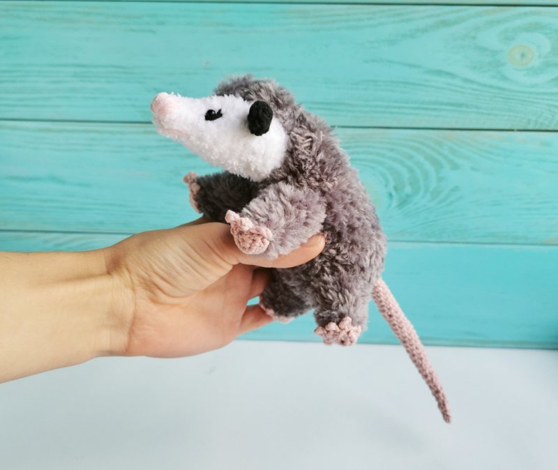 Opossum plush,  stuffed possum,  softy possum,  Baby possum toy - 玩具/玩偶 - 其他材质 灰色