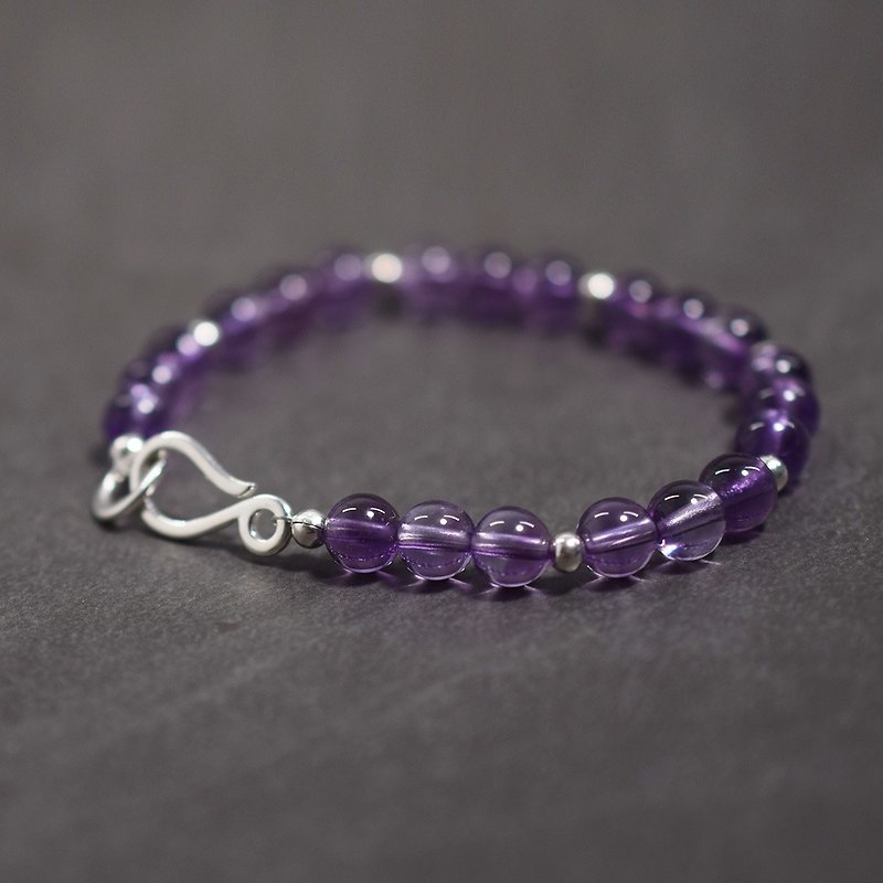 天然紫水晶手链 未时VISHI原创巴西925纯银第六脉轮女礼物想象力 - 手链/手环 - 其他材质 紫色