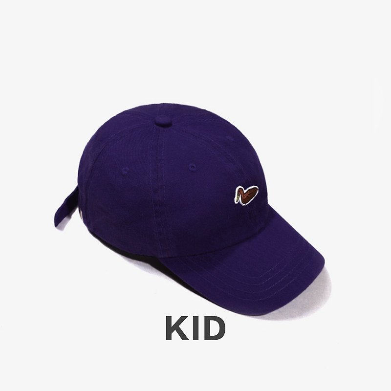 KIDS鸭子绣章户外休闲帽 ::深紫:: - 帽子 - 棉．麻 紫色