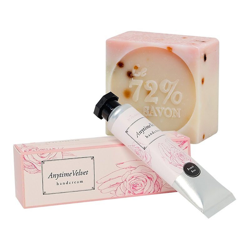 格拉斯玫瑰园(法国玫瑰)-马赛皂护手霜组 - 手足保养 - 植物．花 粉红色