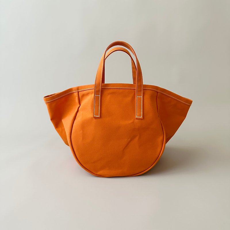 ラウンドトート　パラフィン　オレンジ - 手提包/手提袋 - 棉．麻 橘色