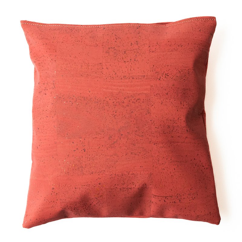 Cork Leather Cushion Cover (Coral Pink)