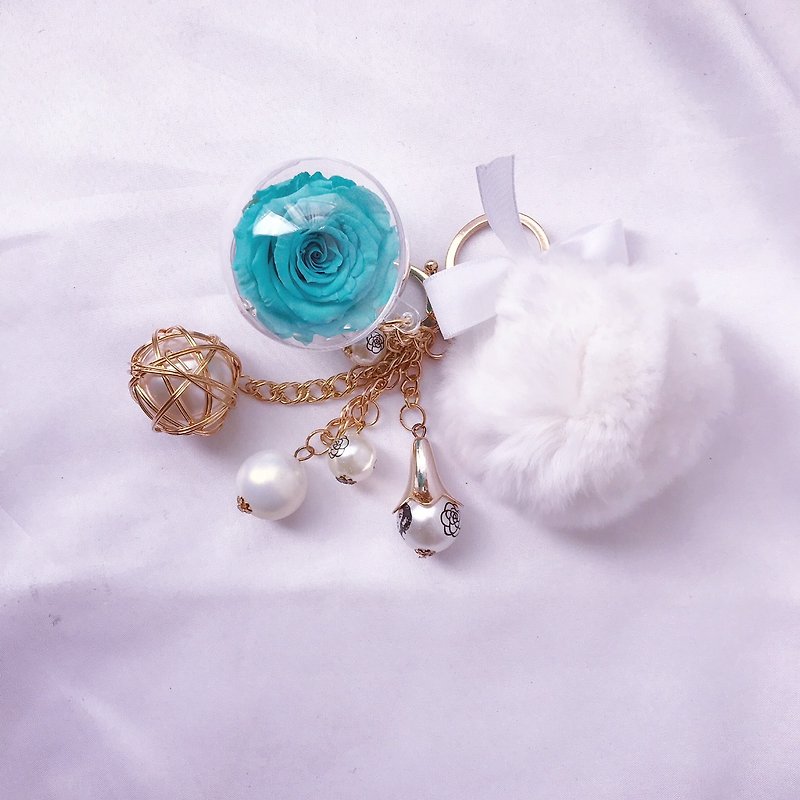永生花钥匙圈 / 吊饰 / 婚礼小物 FLORA FLOWER 颜色可以选择 - 钥匙链/钥匙包 - 植物．花 白色