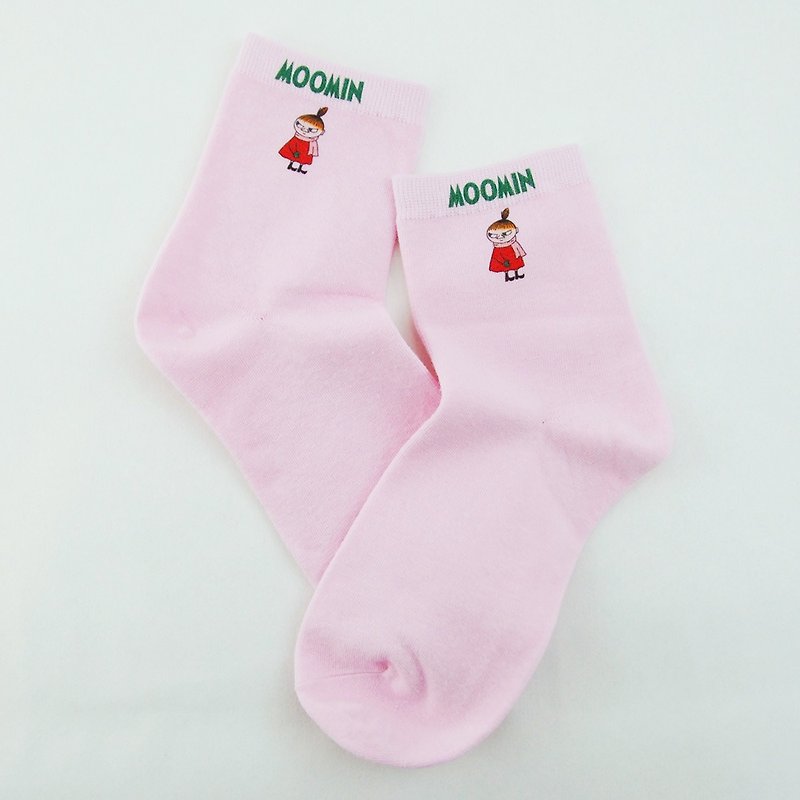 Moomin噜噜米授权-短袜(粉红),AE02 - 袜子 - 棉．麻 红色