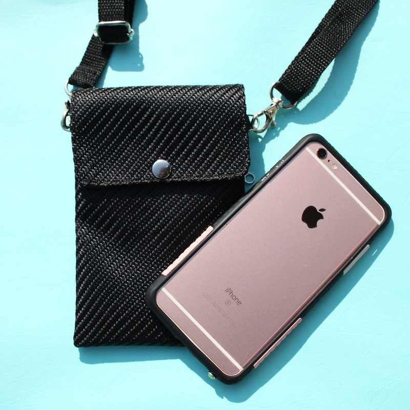 黑色编织布纹 - 手机包 - 背带式 - 其他 - 其他材质 黑色