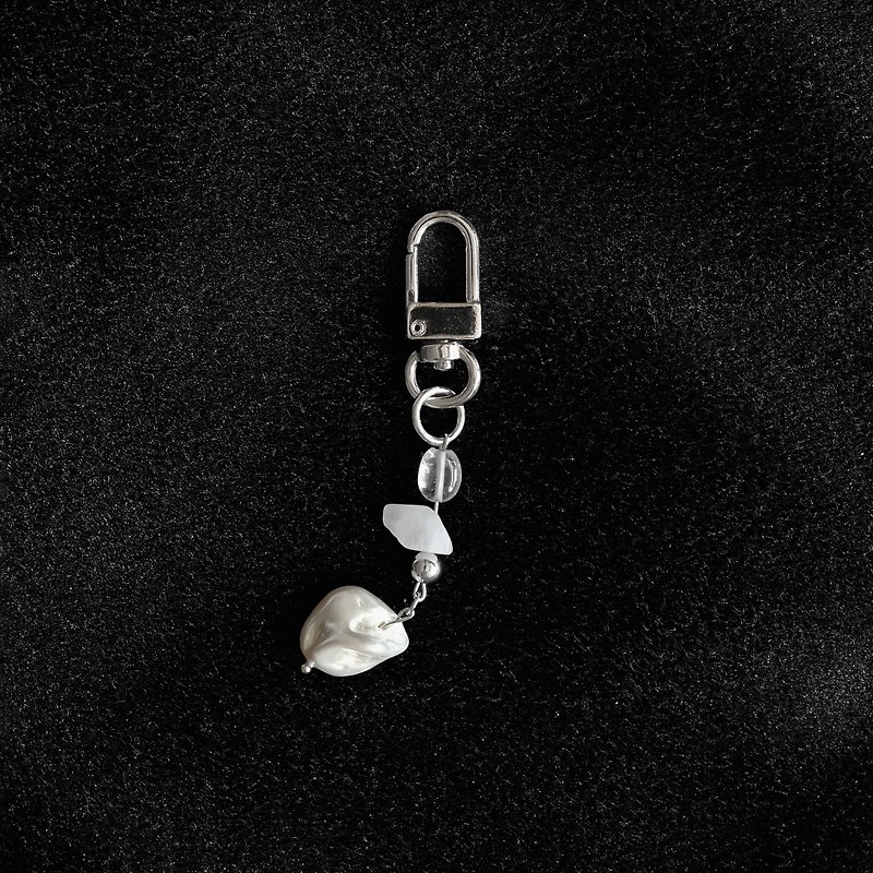 巴洛克珍珠钥匙圈/钥匙圈（奶油色） - 钥匙链/钥匙包 - 珍珠 