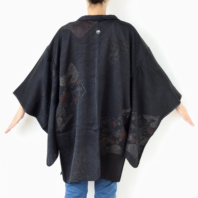 book pattern kimono, kimono jacket, traditional kimono, authentic kimono /4014 - 女装休闲/机能外套 - 丝．绢 黑色