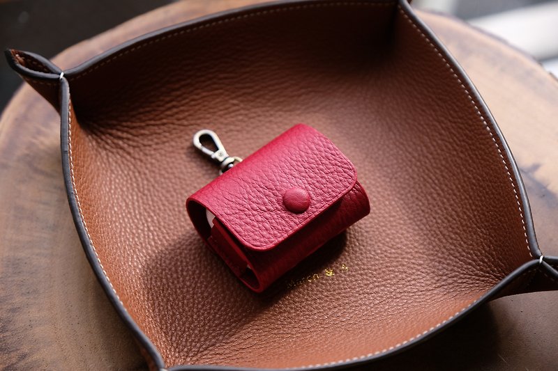 Airpods Pro / Airpods Pro 2 Leather Case - Christmas Red - 耳机收纳 - 真皮 红色