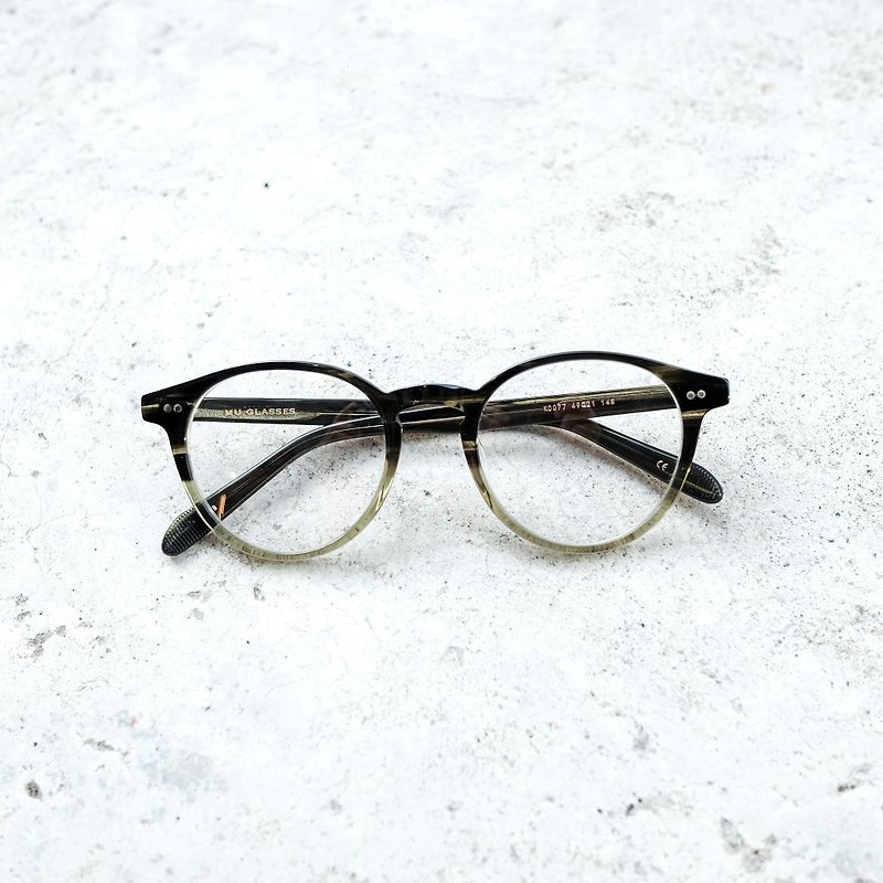 【目目商行】日本复古圆框 限量渐层透明灰绿色 眼镜 镜框 - 眼镜/眼镜框 - 其他材质 灰色