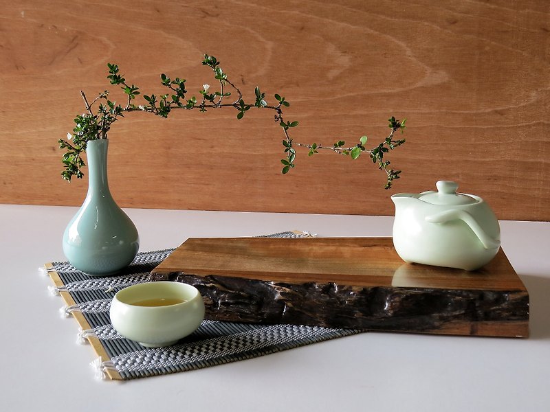 HO MOOD 木拼系列—手作 自然边 壶承 - 茶具/茶杯 - 木头 咖啡色