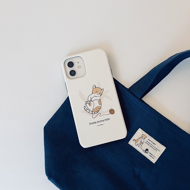 慵懒猫咪 Energy Saving Mode - iPhone磨砂手机壳 - 手机壳/手机套 - 其他材质 白色