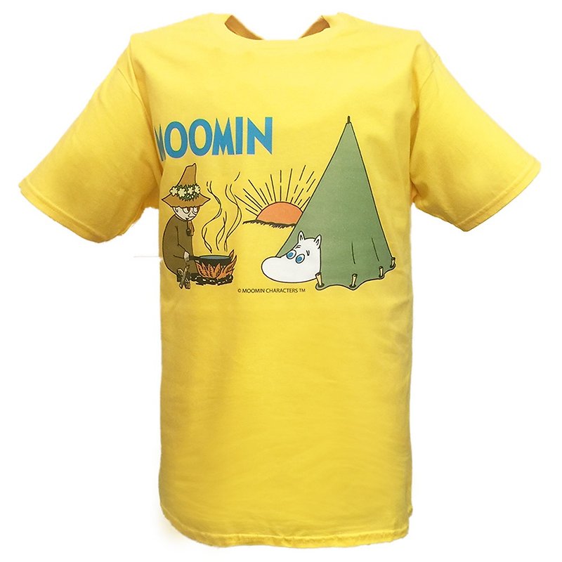 Moomin噜噜米授权-T恤【露营】成人短袖 T-shirt - 男装上衣/T 恤 - 棉．麻 绿色