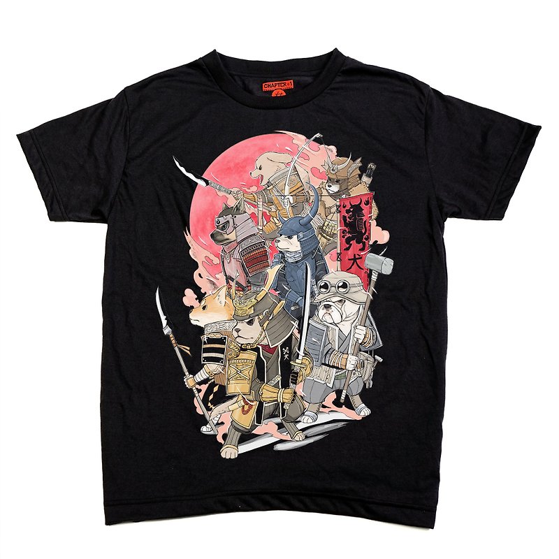 7 Samurai Dog Chapter One T-shirt - 男装上衣/T 恤 - 棉．麻 黑色