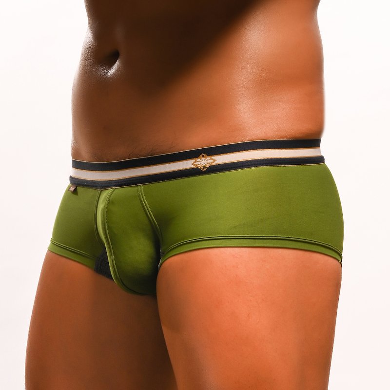 光芒款 中低腰四角裤 - 海藻绿 - 男士内衣裤 - 聚酯纤维 绿色