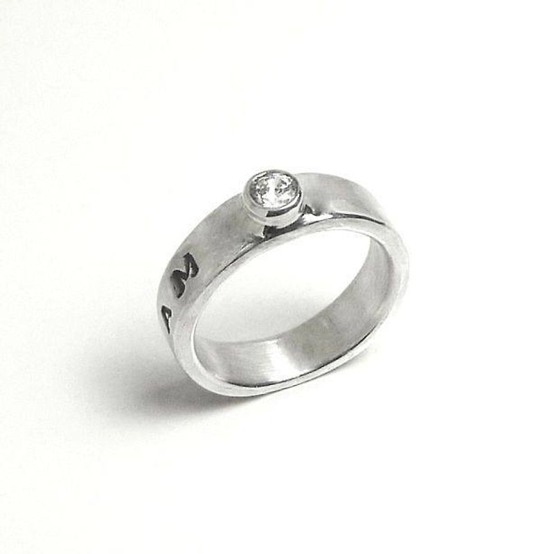 璀璨月光钻戒 银戒指 - 戒指 - 宝石 白色