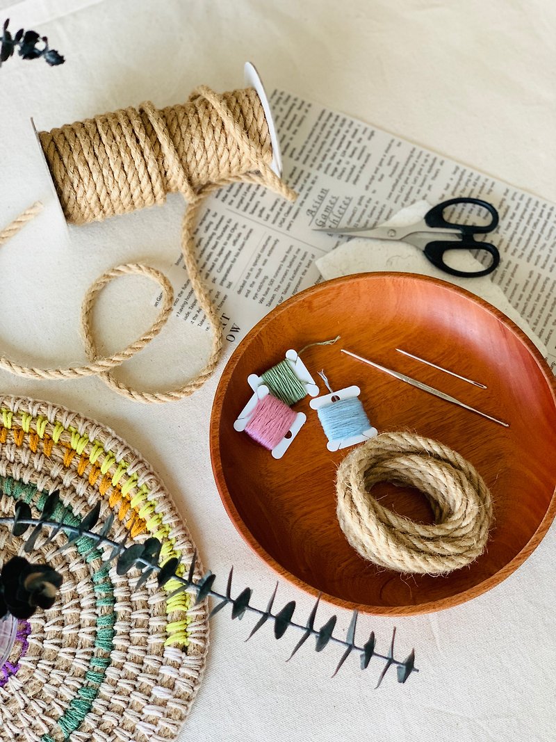 麻绳杯垫材料包 / 杯垫DIY - 编织/刺绣/羊毛毡/裁缝 - 其他材质 