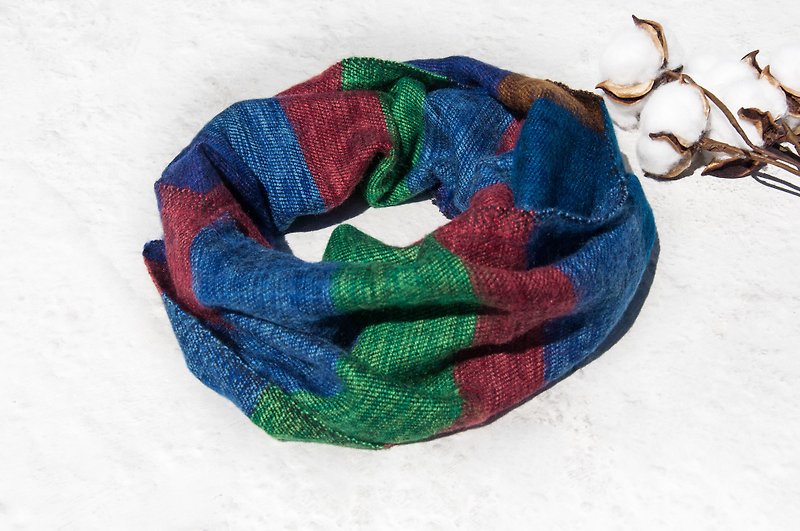圣诞礼物纯羊毛丝巾/手工针织围巾/编织围巾/纯羊毛围巾-摩洛哥风 - 丝巾 - 羊毛 多色