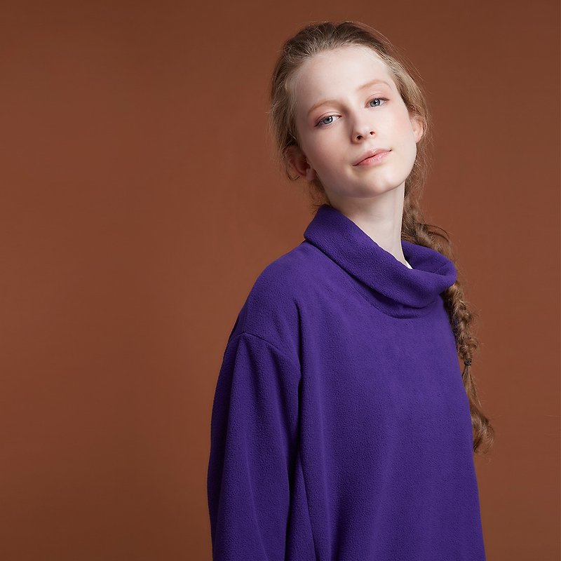 【MACACA】长版暖暖口袋T - BPE3413 紫 - 女装上衣 - 聚酯纤维 紫色