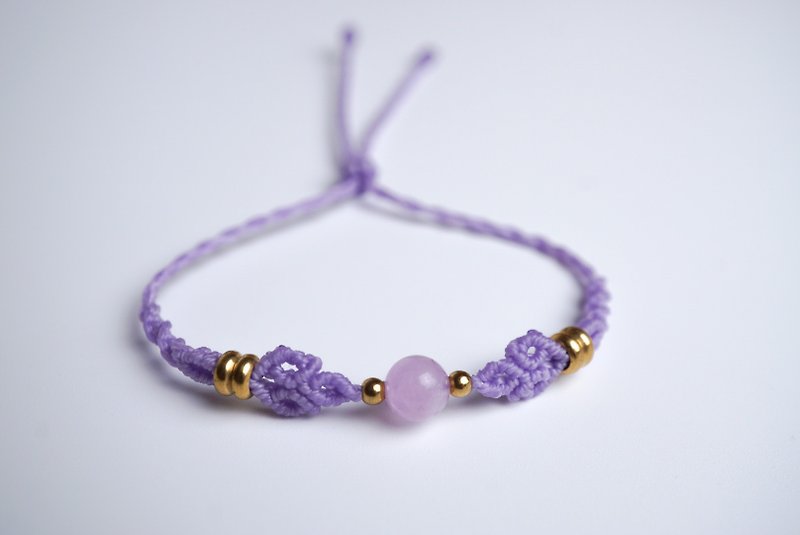紫锂鍕 蜡线编织手绳 - 手链/手环 - 宝石 紫色